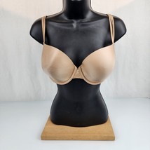 Victorias Secret Lined Demi  Bra 34DDD Tan Beige Satin Very Sexy Rhinestone - $24.74