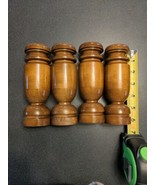 NOS NEW set of 4 Dark Satin 6&quot; wooden mid century furniture legs - $6.77 CAD