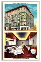 Dual View Lacquer Room Hotel Jermyn Scranton  PA UNP Linen Postcard T23 - $3.91