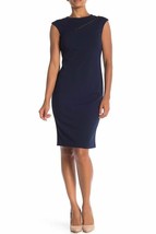 New Donna Ricco Navy Blue Midi Career Sheath Dress Size 14 $134 - £45.60 GBP