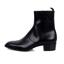 Handmade Vintage Men Shoes Genuine Leather Pointed Toe Dress Ankle Boots Cowhide - £206.88 GBP