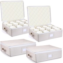 4 Pcs Cup And Mug Storage Box Stemware Storage Cases Containers Holds 12 Coffee  - $95.99