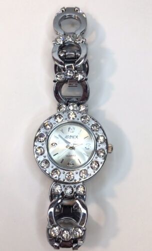 Arnex Silver Tone & Rhinestone Wrist Watch by Lucien Piccard NEEDS BATTERY - $25.00