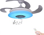 Horevo Fandelier Retractable Blades Ceiling Fans With Lights And Bluetooth - £194.28 GBP