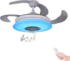 Horevo Fandelier Retractable Blades Ceiling Fans With Lights And Bluetooth - $233.93