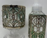 Bath &amp; Body Works Set -Glass Pedestal 3-Wick Candle &amp; Foaming Soap Holders - $69.29