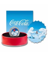 (2) COCA COLA POLAR BEAR BOTTLE CAP ORNAMENT 2023 $1 6 GRAM PURE SILVER ... - £100.49 GBP