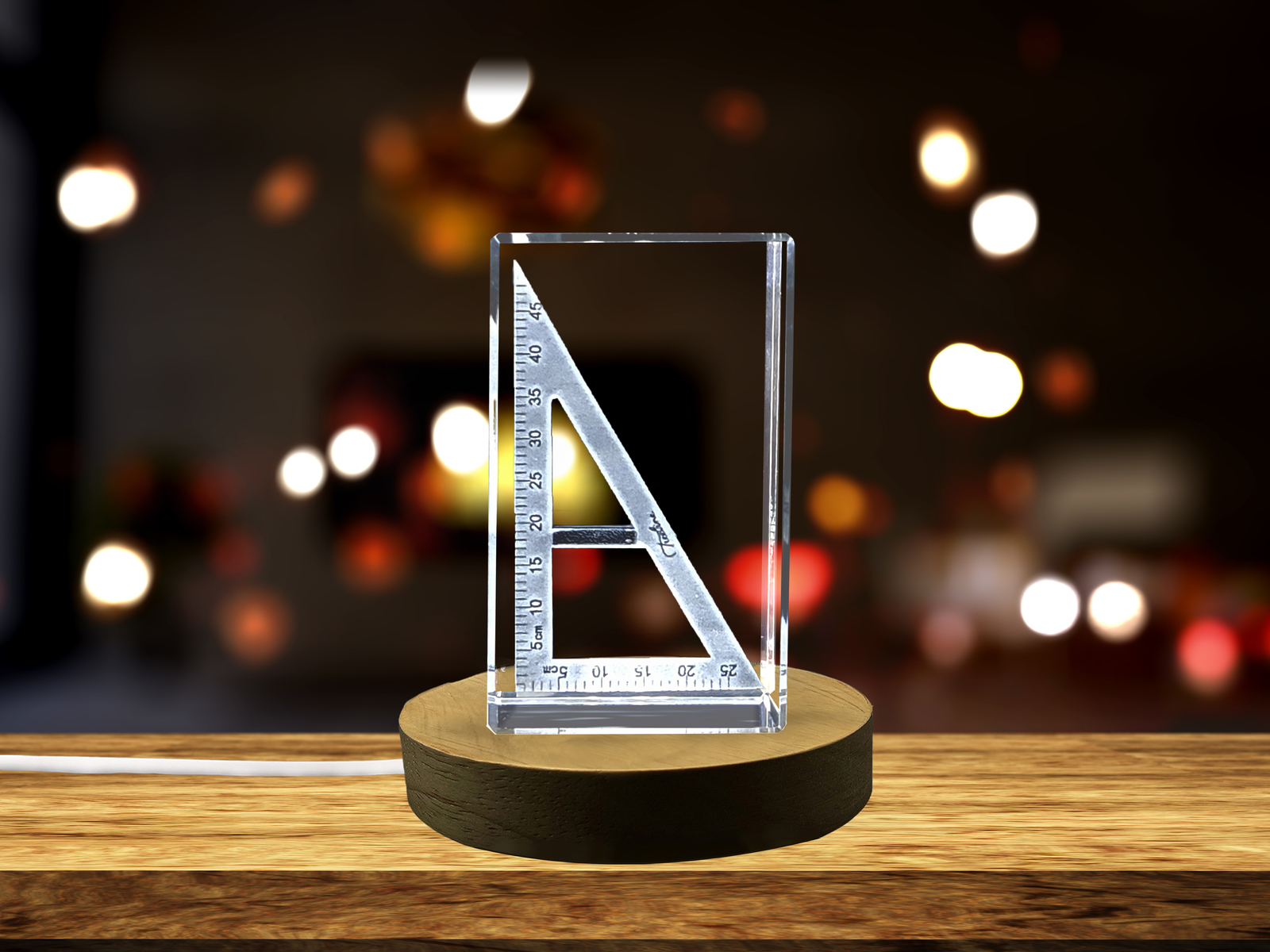 LED Base included | Precisely Crafted Crystal Set Square Sculpture - A Work