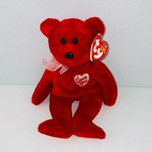 Ty Beanie Baby Teddy Bear  Secret Red I Love You Heart Chest Ribbon Neck 2003 - £7.78 GBP