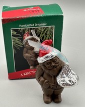 Ornament Hallmark A Kiss From Santa Chocolate Santa Hershey Kiss QX4821 1988 - £8.11 GBP