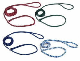 Braided Poly Dog Control Slip Leads Assorted Color Vet Rescue Kennel Bulk Packs - £11.86 GBP+