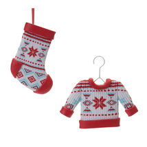 Nordic Stocking and Sweater Ornament (Set of 12) - $64.52
