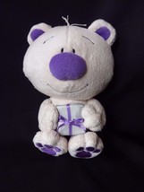 Mowbray 8" Bear Stuffed Animal Plush Tan Purple Lovey Holding Gift - £6.16 GBP