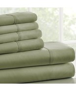 King Size, Sage 6 PCS Soft Wrinkle Resistant Microfiber/Polyester Sheet Set - €119,20 EUR