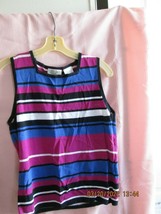 Kathie Lee collection striped sleeveless top size L used - £4.02 GBP