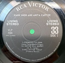 Hank Snow and Anita Carter Compact Jukebox 33 Country Little LP RCA Victor 2580 - $19.89