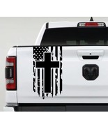 AnyStickerYouWant Distressed American Flag with Cross Truck Tailgate Vin... - €12,85 EUR