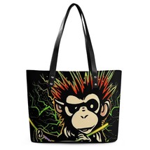 Funny Monkey Handbags Cute  Print Outdoor Tote Bag Women Fun  Bag Designer Top-H - £64.31 GBP