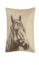 Cowgirl Kim Horse Head Burlap Pillow - £42.26 GBP