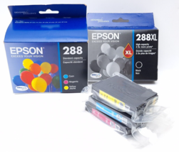 Epson Genuine 288 Ink Set of 4 CMY OEM + 288XL Black + Extra lot NEW - $309.13 MXN