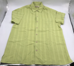 Tommy Bahama Lime Green Textured 100% Silk Soft Shirt USA Sz Small - $13.99