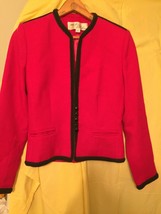 Vtg Lilli Ann Adolph Schuman Dark Pink &amp; Black Blazer Jacket sz S - £12.96 GBP