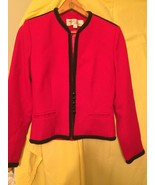 Vtg Lilli Ann Adolph Schuman Dark Pink &amp; Black Blazer Jacket sz S - $22.62 CAD