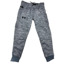 Under Armour Jogger Sweatpants Boys Youth XS (7) Heathered Gray Fleece Coldgear - $22.22