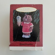 Vintage Hallmark Keepsake Granddaughter Beaver with Ice Cream Ornament 1994 - £7.46 GBP