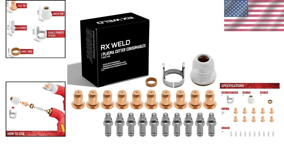 Lightweight 23pcs Plasma Cutting Torch Parts Set - Perfect for Professionals Item image 2