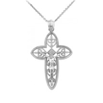 925 Sterling Silver The Holy Trinity Crucifix Cross Pendant Necklace - £27.01 GBP+