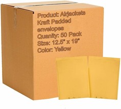 50 #6 12.5x19 Kraft Bubble Mailers Padded Envelopes Packaging Air Jacket - £73.55 GBP