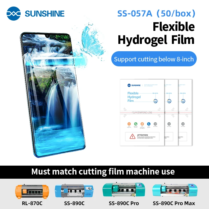 SHINE 50pcs Flexible Front Film Hydrogel Film Mobile Phone Screen Protector Cut  - £87.08 GBP