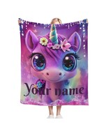 Personalised Unicorn Magic Fantasy Fleece Blanket – Soft Custom Kids Name Throw - $34.00 - $67.00