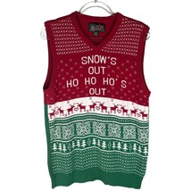 Ugly Christmas Sweater Vest Snow&#39;s Out Ho Ho Ho&#39;s Out Large L - $24.99