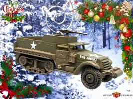 Rare! Christmas Ornament Half Track M3 Usa Armored Personnel Carrier Army Korea - £36.12 GBP