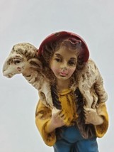 VTG 5.5&quot; Shepherd Boy Christmas Nativity Manger Figure Ceramic Composition Italy - £19.98 GBP