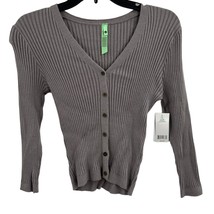Honeydew Intimates Grey Stay Indoors Cardigan Lounge Top Small New - $21.20