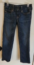 Womens 00 American Eagle Dark Blue Distressed Straight Denim Jeans - $8.91
