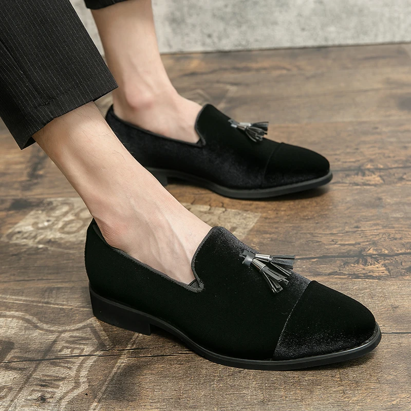 High Quality Slip-on Green Loafers Men&#39;s Tassel Soft Leather Moccasin Fl... - £29.13 GBP