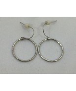 Silvertone Hoop Earrings Circle Ring Shepherd Hook Never worn 26274 - £14.23 GBP