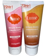 (Pack Of 2) LUME Invisible Cream 1-Peony Rose 1-Toasted Coconut Body Deo... - $376.00 MXN