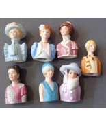 Vintage 1980s Ceramic Thimbles by Avon American Fashion History Ladies 7... - $29.99