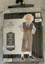 NEW OLD GEEZER Anciano 2 Piece Costume Jumpsuit Belt Child Small Halloween - £13.55 GBP