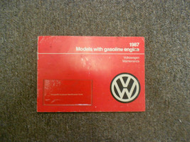 1987 Volkswagen Modèles Avec Essence Moteur Entretien Manuel OEM Usine 87 - £15.76 GBP