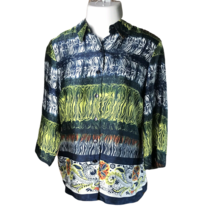 Koret Classy Button Down Up Shirt Blouse ~ Sz S ~ Multi Color ~ 3/4 Sleeve - £13.41 GBP