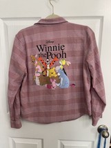 Winnie The Pooh Shirt Womens Small Pink Flannel Button Up Classiccore Normcore - £11.85 GBP
