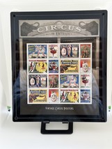 Vintage Circus Posters Collectible Postage Stamp Framed Artwork - $69.99