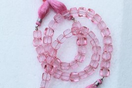 8 inch long strand faceted PINK COLOUR Quartz cube beads 7 -- 7.4 mm approx - £23.97 GBP