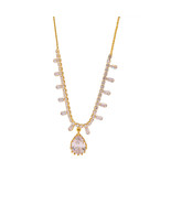 White zircon waterdrop 18K gold necklace, suitable for evening dress acc... - €20,22 EUR